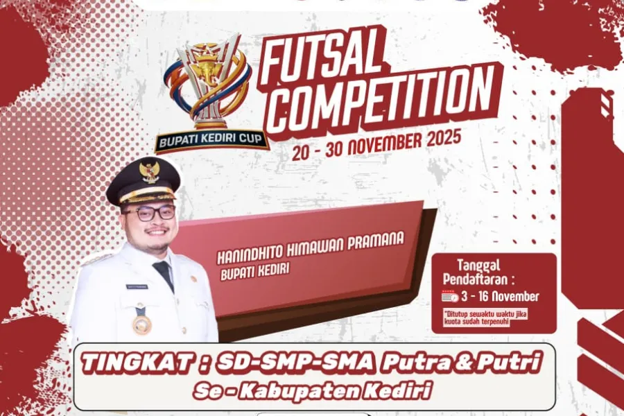 Pertama Kali di Kediri, AFK Gelar Futsal Competition Bupati Cup 2025 untuk Pelajar SD-SMK