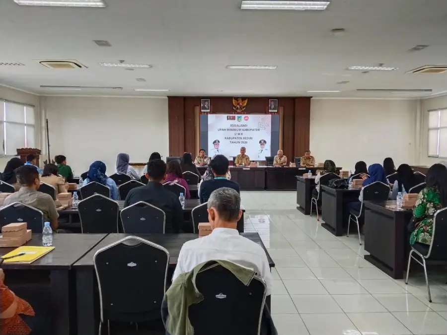 Disnaker Kabupaten Kediri Sosialisasikan Pemberlakuan UMK 2026 ke Puluhan Perusahaan