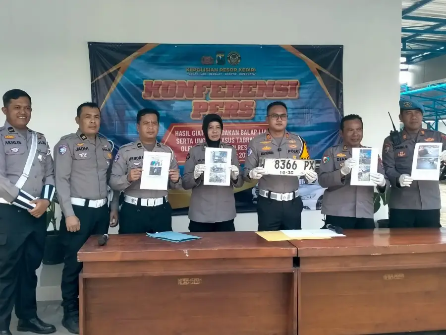 Satlantas Polres Kediri Amankan 26 Motor Balap Liar dan Ungkap Kasus Tabrak Lari Selama Januari 2026