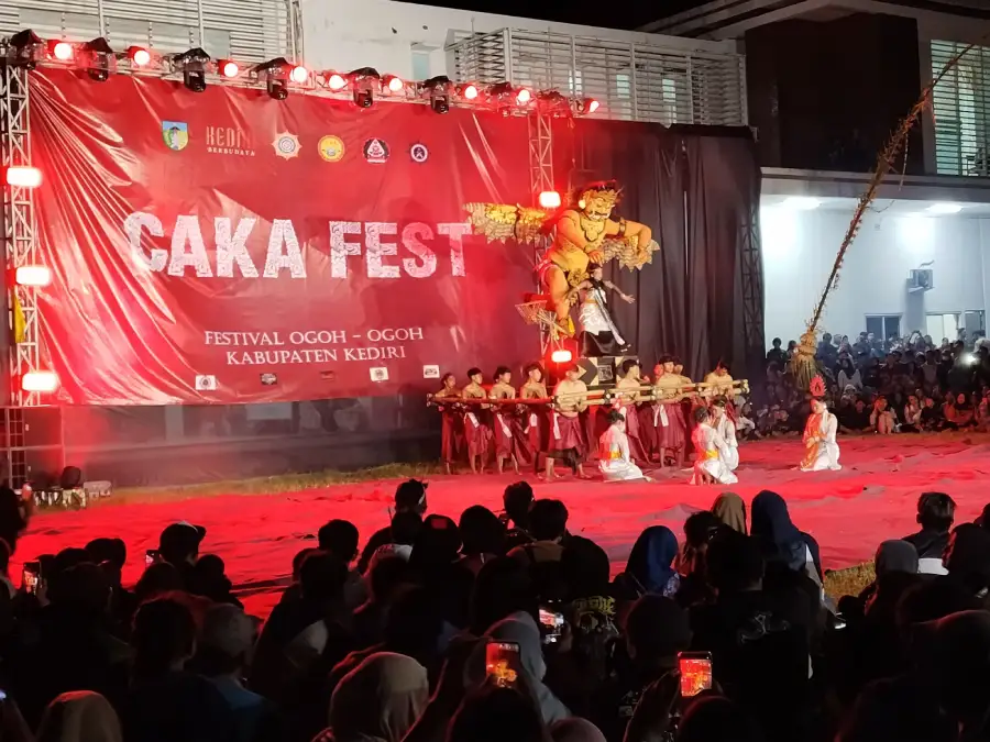 Caka Fest 3 Tampilkan 15 Ogoh-ogoh Bertema Jawa, Ribuan Warga Padati Museum Sri Aji Joyoboyo Kediri
