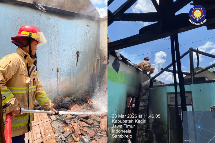 Lupa Matikan Kompor Saat Ditinggal ke Luar Kota, Rumah Warga Kediri Terbakar