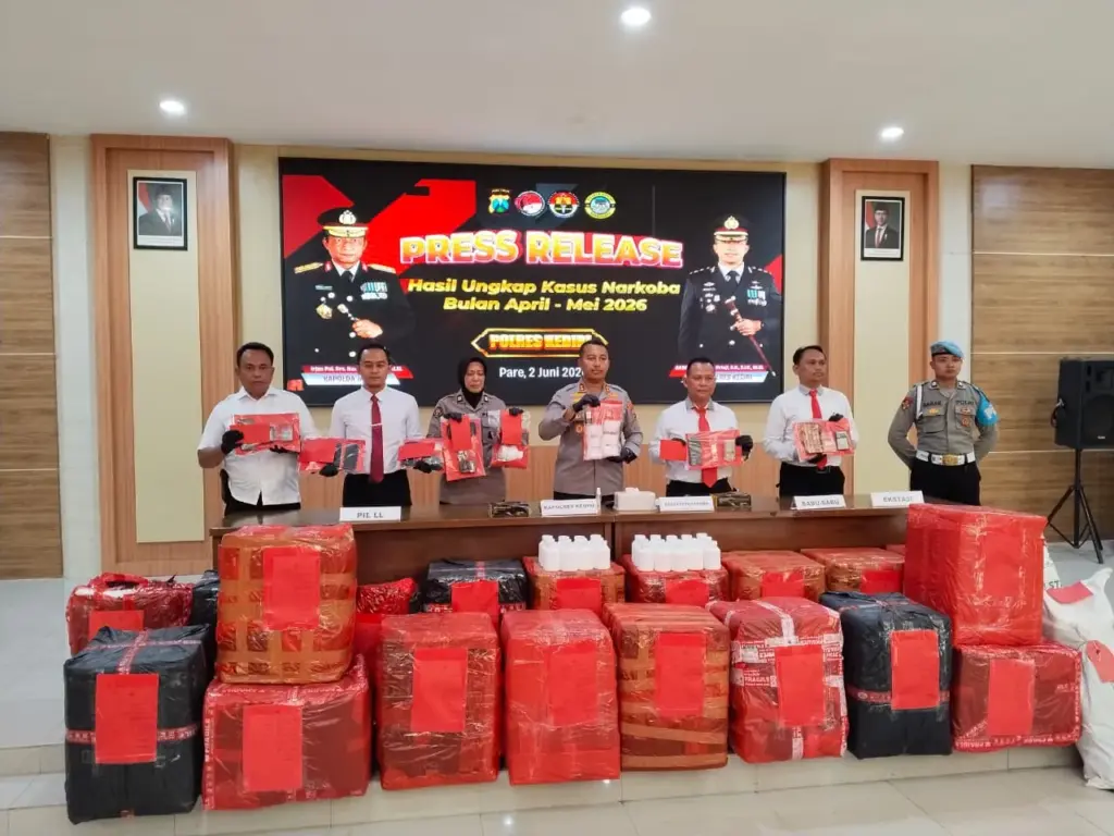 Polres Kediri Ungkap 46 Kasus Narkoba, Ringkus 50 Tersangka